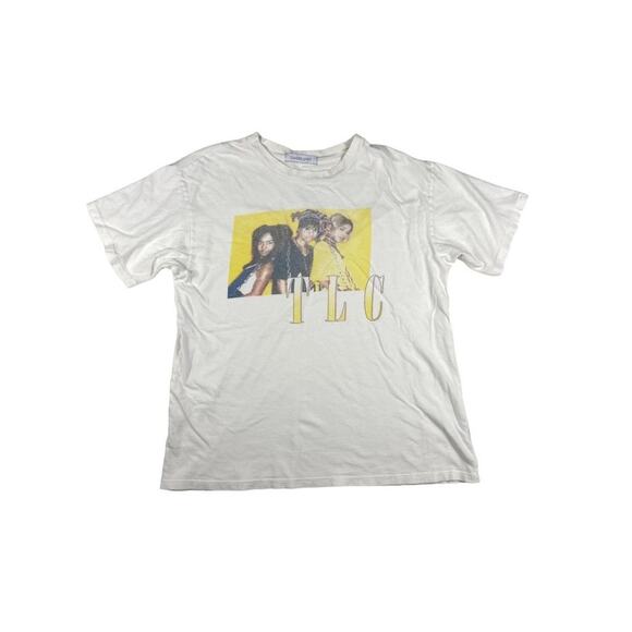 DAYDREAMER - Oversized TLC Graphic T-shirt in White and Yellow - Picture 1 of 4